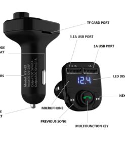 Handsfree Call Car Charger,Wireless Bluetooth FM Transmitter Radio Receiver,Mp3 Audio Music Stereo Adapter,Dual USB Port Charger Compatible for All Smartphones,Samsung Galaxy,LG,HTC,etc. 38 61JlxnUhHkL