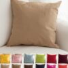 TangDepot Cotton Solid Throw Pillow Covers, 12" x 18" , Khaki 12Inch x 18Inch