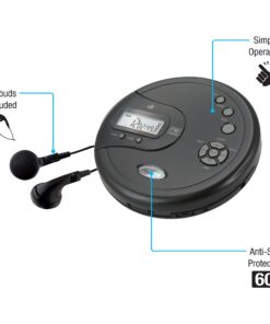 GPX PC332B Portable CD Player with Anti-Skip Protection, FM Radio and Stereo Earbuds - Black 22 61JoiZxdk0L