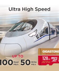 Alternative view of [5-Yrs Free Data Recovery] Gigastone 128GB Micro SD Card, 4K Game Pro, MicroSDXC Memory Card for Nintendo-Switch, GoPro, Action Camera, DJI, UHD Video, R/W up to 100/50MB/s, UHS-I U3 A2 V30 C10 Game Pro Red-Gold 128GB Game Pro 1-Pack