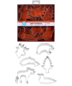 R&M International Northwoods Nature Cookie Cutters, Deer, Salmon, Loon, Bear, Tree, Moose, 6-Piece Set, Silver 7 61JrtYRUdWL
