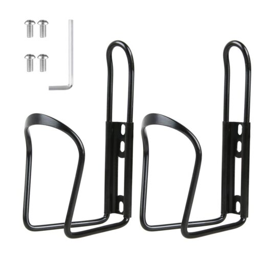 Bike Water Bottle Holder, Alloy Aluminum Lightweight Water Bottle Cages for Bike, 2 Pack Bicycle Water Bottle Holder Cages Brackets Bicycle Accessories Water Bottle Mount for MTB Bike Road Bike Black