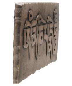 Alternative view of Bronze Om Mani Padme Hum Tibetan Script Plaque Wall Decoration