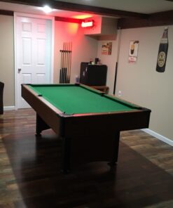 Mizerak Dynasty Space Saver 6.5' Billiard Table with Leg Levelers, Automatic Ball Return, and Classic Green Nylon Cloth 81 61Ju8pgLnUL