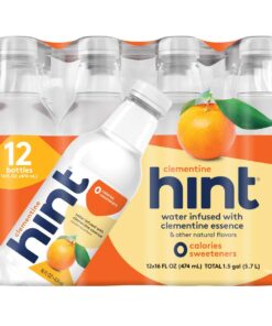 Hint Water Clementine (Pack of 12), 16 Ounce Bottles, Pure Water Infused with Clementine, Zero Sugar, Zero Calories, Zero Sweeteners, Zero Preservatives, Zero Artificial Flavors 16 Fl Oz (Pack of 12) 13 61Jv1ITHHaL