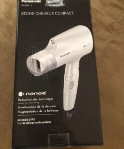 Panasonic nanoe Salon Hair Dryer with Oscillating Quick Dry Nozzle, Folding Hair Dryer for Travel and Home, 3 Airflow Settings for Easy Styling and Healthy Hair - EH-NA2C-W (White) Compact Hair Dryer w/ 1 attachment 44 61Jv8JKCsL