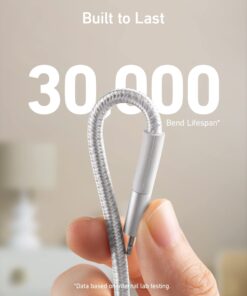 Anker iPhone Charger Cable 10 Foot, Powerline+ II Lightning Cable, (10 ft MFi Certified) Extra Long iPhone Charging Cord Compatible with iPhone SE 11 Pro Max Xs XR X 8 7 6S, iPad 8 and More (Silver) 10ft Silver 21 61Jwu5i1jhL