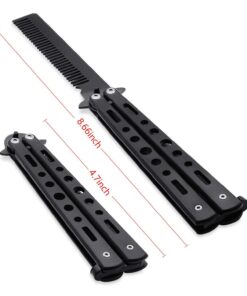Generic New 1Pc Black Metal Practice Butterfly Comb Style Knife Trainer Tool 14 61JxG84pbEL