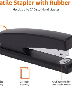 Alternative view of Amazon Basics Stapler with 1000 Staples, Office Stapler, 25 Sheet Capacity, Non-Slip, Black 1-Pack