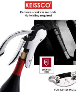 Stainless Steel Wine Opener Compact Vertical Corkscrew Wine Bottle Opener with Foil Cutter 25 61JyyNRvfsL