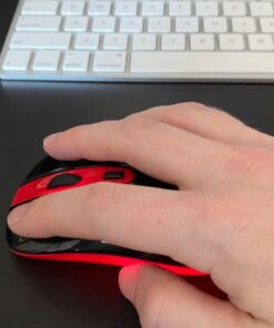 LeadsaiL Wireless Computer Mouse, 2.4G Portable Slim USB Mouse, Silent Click Cordless Mouse 3 Adjustable Levels, 4 Buttons Laptop Mouse for Windows Mac PC Notebook AA Battery-Red 36 61JzRnBGkTL