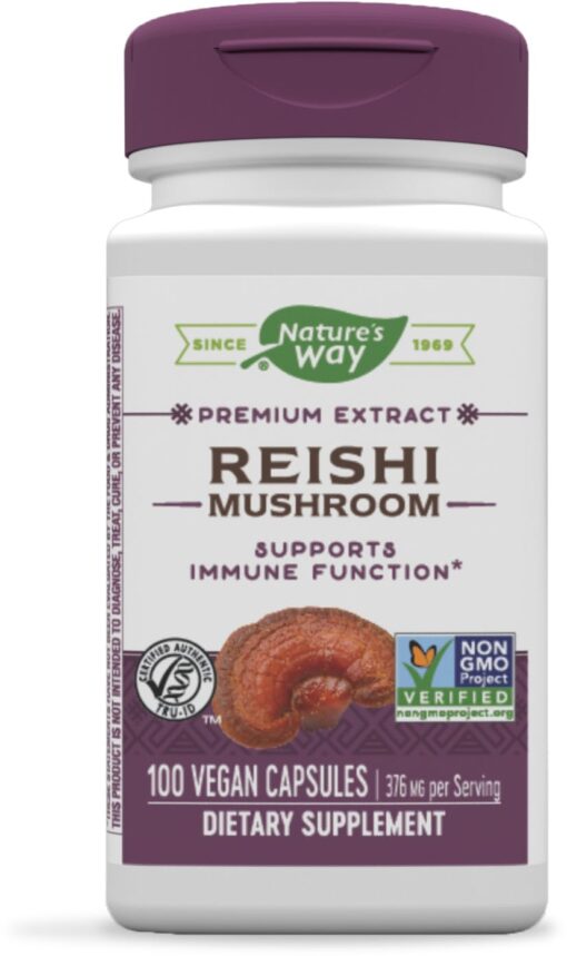 Nature’s Way Reishi Mushroom Supports Immune Function* Non-GMO Project Verified Adaptogenic* 100 Capsules