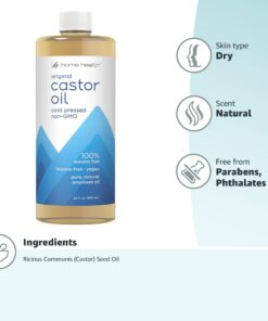 Home Health Original Castor Oil - 32 Fl Oz - Promotes Healthy Hair & Skin, Natural Skin Moisturizer - Pure, Cold Pressed, Non-GMO, Hexane-Free, Solvent-Free, Paraben-Free, Vegan (50132) 36 61K VdLfRnL