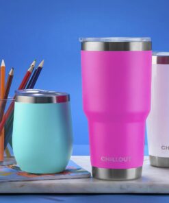 Alternative view of CHILLOUT LIFE 30 oz Stainless Steel Tumbler with Lid - Double Wall Vacuum Insulated Large Travel Coffee Mug with Splash Proof Lid and Straw for Hot & Cold Drinks, Pink Tumbler 30oz (pack of 1) Hot Pink