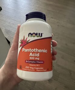 NOW Foods Supplements,Pantothenic Acid (Vitamin B-5) 500 mg,B-Complex Vitamin,250 Capsules 250 Count (Pack of 1) 38 61K2WDtHVL