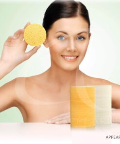 Facial Sponges - APPEARUS Compressed Natural Cellulose Face Sponge - Made in USA - Spa Sponges for Face Cleansing, Massage, Pore Exfoliating, Mask, Makeup Removal (50 Count) (Yellow) Yellow 15 61K2kwOJBL