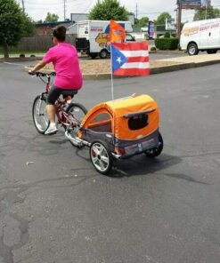 Instep Quick-N-EZ Double Tow Behind Bike Trailer for Toddlers, Kids, Converts to Stroller, Jogger, 2-in-1 Canopy, Universal Bicycle Coupler, Folding Frame, Multiple Colors Orange 34 61K6b6pkoGL