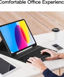 COO Keyboard Case for iPad 10th Generation (2022), Wireless Detachable Keyboard with Premium Protective Cover with Pencil Holder for Apple iPad 2022 10.9 Inch Black for iPad 10th 12 61K8DCBIA3L