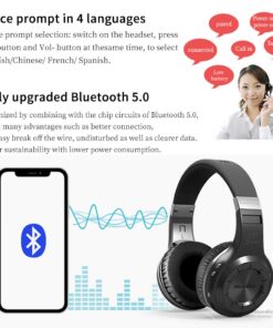Bluedio V5.0 Bluetooth Headphones Over Ear, Wireless Bluetooth On-Ear Stereo Earphones Noise Cancelling, Soft Memory-Protein Earmuffs, w/Mic (Black) Black 36 61K8cYlnLOL