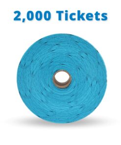 Indiana Ticket CO. 2,000 Blue Raffle Tickets Double Roll, Premium Quality 50/50 Raffle Tickets, Tickets for Events, Carnivals, Door Prizes, Drinks and More 10 61KB7w5W70L