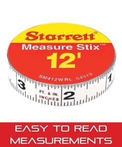 Starrett Tape Measure Stix with Adhesive Backing - Mount to Work Bench, Saw Table, Drafting Table - 1/2" x 12', English Metric, Right-Left Reading - SM412WRL White 23 61KBIj8TyrL