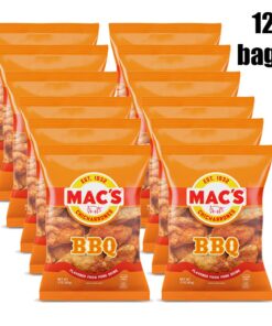 Mac's Pork Rinds, Fried Pork Skins, Chicharrones, BBQ - Barbecue (3 Ounce Bags (Pack of 12)) 2.25 Pound (Pack of 1) 9 61KBuezbVuL