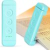 Glocusent USB Rechargeable Book Light for Reading in Bed, Portable Clip-on LED Reading Light, 3 Amber Colors & 5 Brightness Dimmable, Compact & Long Lasting, Perfect for Book Lovers, Kids Blue