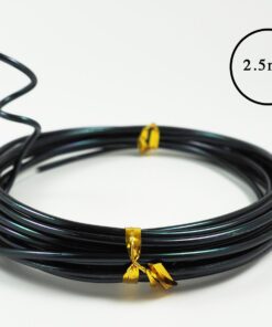 Anodized Aluminum Bonsai Training Wire 5-Size Starter Set with Canvas Bag - 1.0mm, 1.5mm, 2.0mm, 2.5mm, 3.0mm (147 feet total) - Choose Your Color (5 Sizes, Black) 5 Sizes 25 61KDxZBr8aL