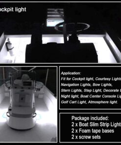 Shangyuan LED Interior Boat Lights, Utility Slim Strip Bar Light Fit Courtesy Lighting Cockpit Lights Navigation Light White (Pack of 2) white 2pcs 13 61KEG1N63pL