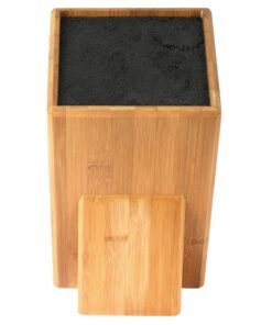 Mantello Knife Block- Universal Knife Holder- Bamboo Wood, Kitchen Knife Holder, Extra Large Knife Storage, Universal Knife Block, Knife Block Without Knives 21 61KEyZoOkcL