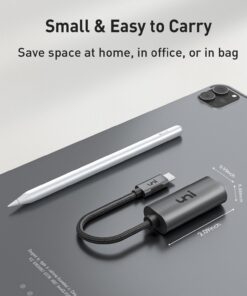 USB C to Ethernet Adapter, uni RJ45 to USB C Thunderbolt 3/Type-C Gigabit Ethernet LAN Network Adapter, Compatible for MacBook Pro 2020/2019/2018/2017, MacBook Air, Dell XPS and More - Gray Grey-USB C 23 61KGF27l7gL