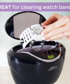 GemOro Sparkle Spa Pro | Personal Ultrasonic Jewelry Cleaner 5 User-Programmable Timed Cleaning Cycles | Professional Performance Machine with Digital Timer for Rings Watches Glasses Earrings (Black) Black 14 61KHxF9iMgL