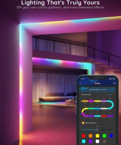 Govee 16.4ft RGBIC LED Strip Lights H617A, Smart LED Lights, App Control with Segmented DIY, Music Sync Mode, Bluetooth Control, Color Changing LED Light Strips for Bedroom, Gaming Room and Desk 37 61KJGouTc9L