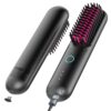 TYMO Porta Cordless Hair Straightener Brush, Portable Mini Straightening Brush for Travel, Negative Ion Hot Comb Hair Straightener for Women, Lightweight to Carry Out, USB Rechargeable, Anti-Scald Black 43 61KK3moN3fL