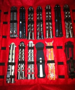 UNITED CUTLERY Large Knife Roll - PVC Exterior, Felt Interior, Carrying Handle, Holds Up to 50 Knives of Different Sizes, Quick-Release Buckle Straps 25 61KLXj MYL