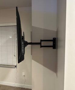 Perlegear Corner TV Wall Mount for Most 26-60 inch TVs up to 99 lbs, Full Motion Corner TV Mount with Dual Articulating Arms, Corner TV Bracket with Swivel Tilt Extension, Max VESA 400x400mm, PGCMF4 50 61KM3pRZ0 L