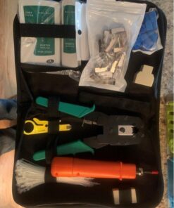 SGILE 9-in-1 Portable Crimping Tool Kit, 8P8C 6P6C 4P4C Connectors, RJ11/RJ12/RJ45 Cat5 Cat5e Network/Phone Cable Tester, Black 29 61KQoyaL3cL