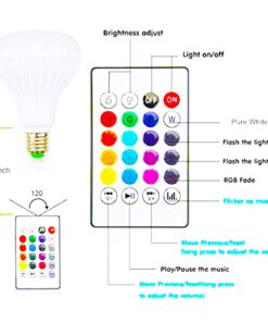 LED RGB Bulb Light Smart Bluetooth Music Speaker Changing Color Lamp Shower Head with Remote for Living Room Bathroom 20 61KR7CNeqCL
