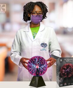 Katzco 7" Plasma Ball - Nebula Sphere, Thunder Lightning - Plug-in Electricity Ball - Touch and Sound Sensitive Plasma Globe for Parties, Decorations, Prop - STEM Science Toy for Kids - Cool Lamps 7 inch Interactive 27 61KSLG33iYL