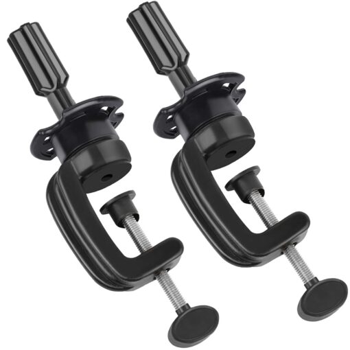 Teenitor Wig Mannequin Head Stand, 2 Pack Cosmetology Manikin Stand Mannequin Head Holder Clamp Black Wig Stand Holder