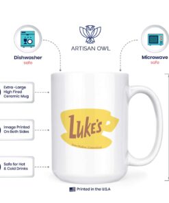 Luke's Diner - 15oz Deluxe Double-Sided Coffee Tea Mug 10 61KU mRpoeL