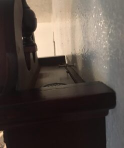 Bedford Clock Collection Grand Antique Colonial Chiming Wall Clock with Roman Numerals in a Cherry Oak Finish, 38" L 20 61KV7BjdvJL