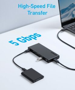 Anker 364 USB C Hub (10-in-1, Dual 4K HDMI) with Max 100W Power Delivery, Dual 4K HDMI Ports, 4 USB-A and USB-C Data Ports, Ethernet and SD Card Slot for Dell Laptop, ThinkPad, and More 11 61KVxHld6L