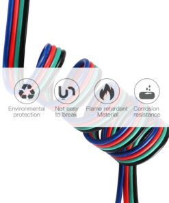 22 Gauge 4Pin Extension Wire, EvZ 22AWG 4 Conductor Parallel Electric Cable Cord for RGB LED Strips 3528 5050, Black-Green-Red-Blue, 66ft/20M 66ft / 20M 8 61KWRWbjlL