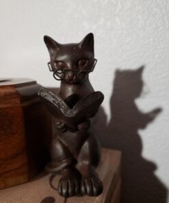 Young's Inc. Cat Figurine - Cute Cat Statue - Whimsical Cat Decor for Cat Lovers - Cat Collectibles and Meditation Decor - Cat with Eye Glasses - 4'' L X 3'' W X 5'' H Sitting Up 32 61KYLbFMAeL