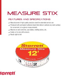 Alternative view of Starrett Tape Measure Stix with Adhesive Backing - Mount to Work Bench, Saw Table, Drafting Table - 1/2" x 12', English Metric, Right-Left Reading - SM412WRL White