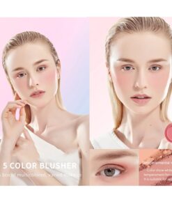 UCANBE 5 Colors Face Blusher Palette Waterproof Matte Long Lasting Lightweight Blush Powder Pink Coral Blushing Pallet with Brush Mirror Women Makeup Gift Set Kit 31 61KZUIrJrtL