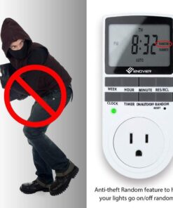 Enover 7 Day / 24 Hour Programmable Digital Weekly Light Switch Timer Plug for Electrical Outlet with Anti-theft Random Option (15A/1800W,1Pack) 16 61KZnUPiWvL