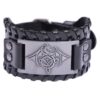 HAQUIL Viking Wiccan Egytian Black Brown Wide Leather Wristband Bracelet Ancient Medieval Jewelry Gift for Men Celtic Dragon - Black Leather 17 61KZtzdeZlL