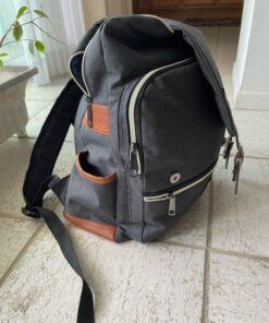 Unisex Professional Slim Business Laptop Backpack, Feskin Fashion Casual Durable Travel Rucksack Daypack (Waterproof Dustproof) with Tear Resistant Design for Macbook, Tablet - Dark Grey 25 61KaO BIbDL